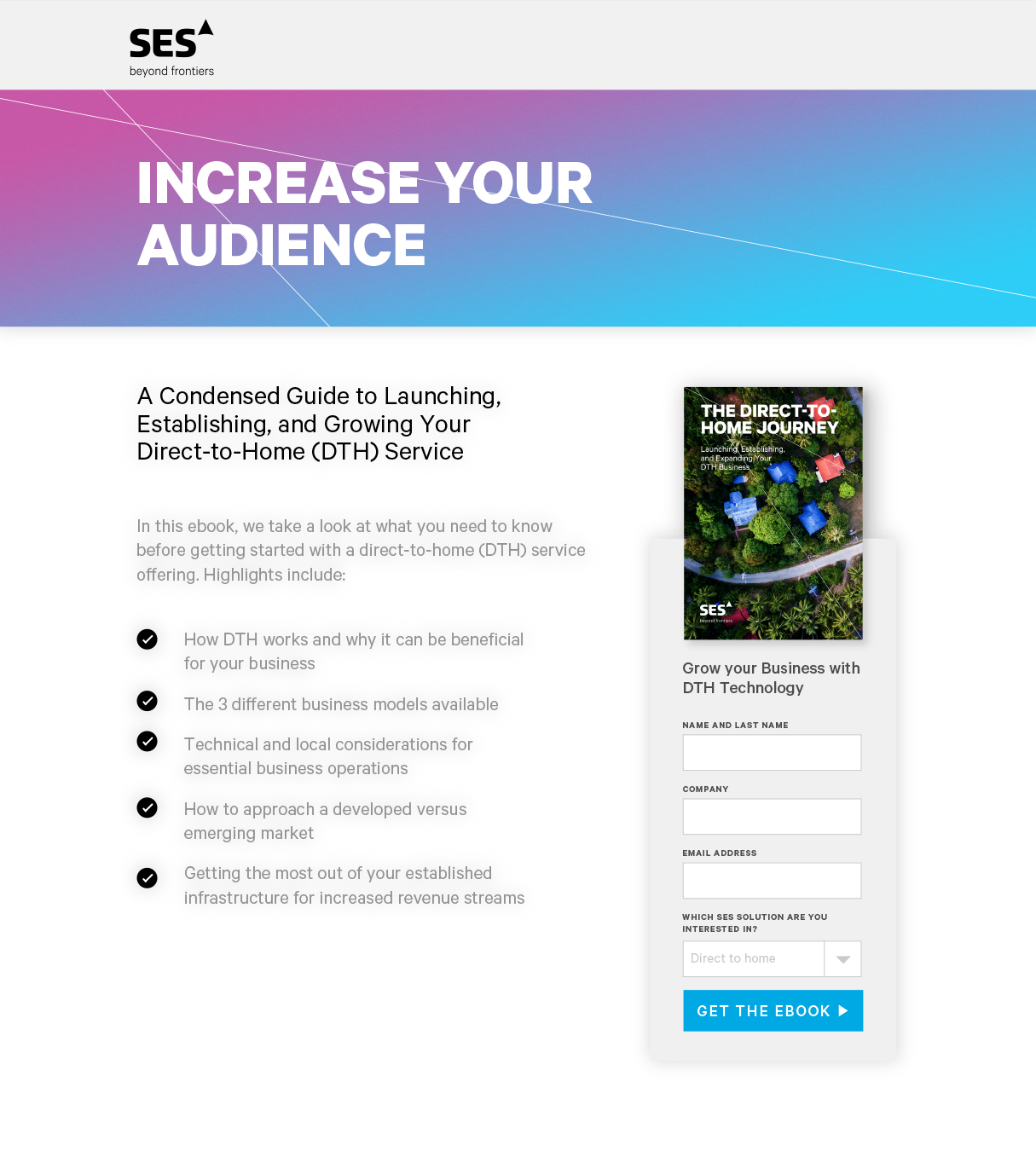SES content marketing landing page